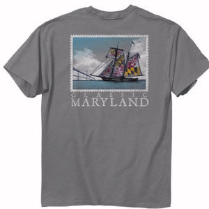 Maryland Classic Sailing Ship Short Sleeve T-Shirt NEW Fast Ship